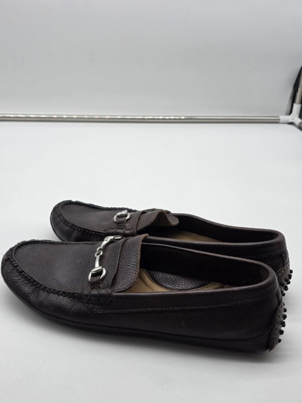 Cole Haan Shoes Mens Size 9.5 Brown Leather Bit Driving Casual Damaged Loafers - Picture 5 of 13